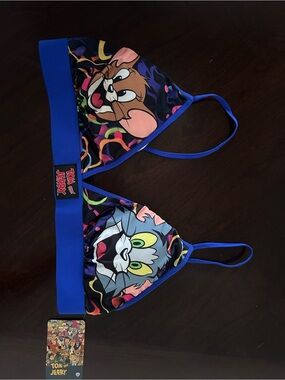 Warner Bros. Tom and Jerry Bra/ Swim Strap - Blue and White